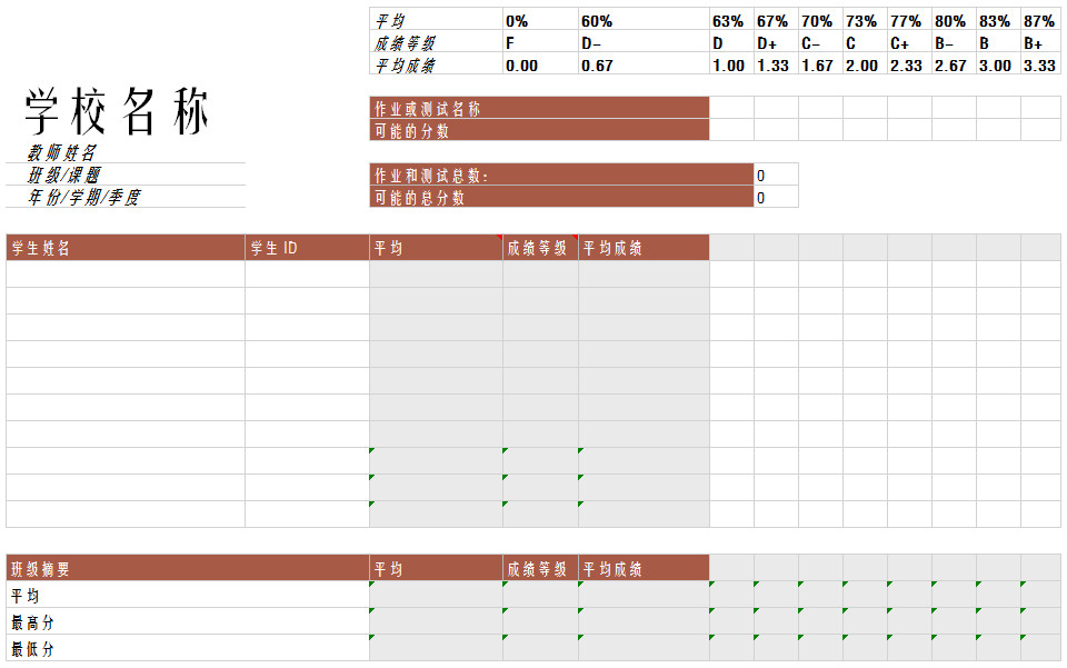 學(xué)校成績薄-1