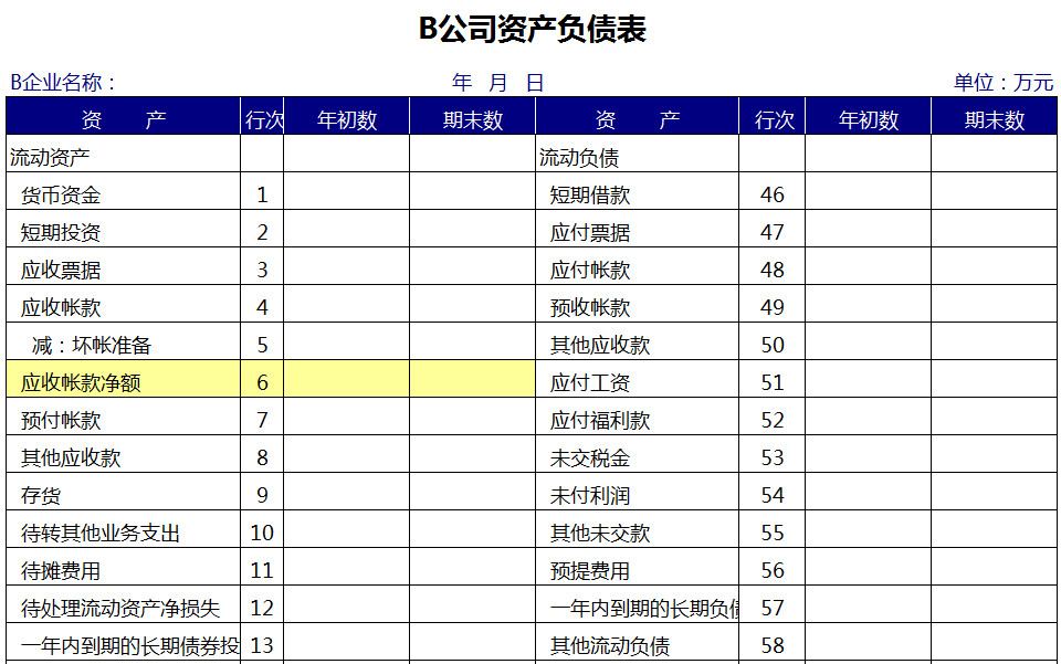 公司應收款資產(chǎn)負債表-1