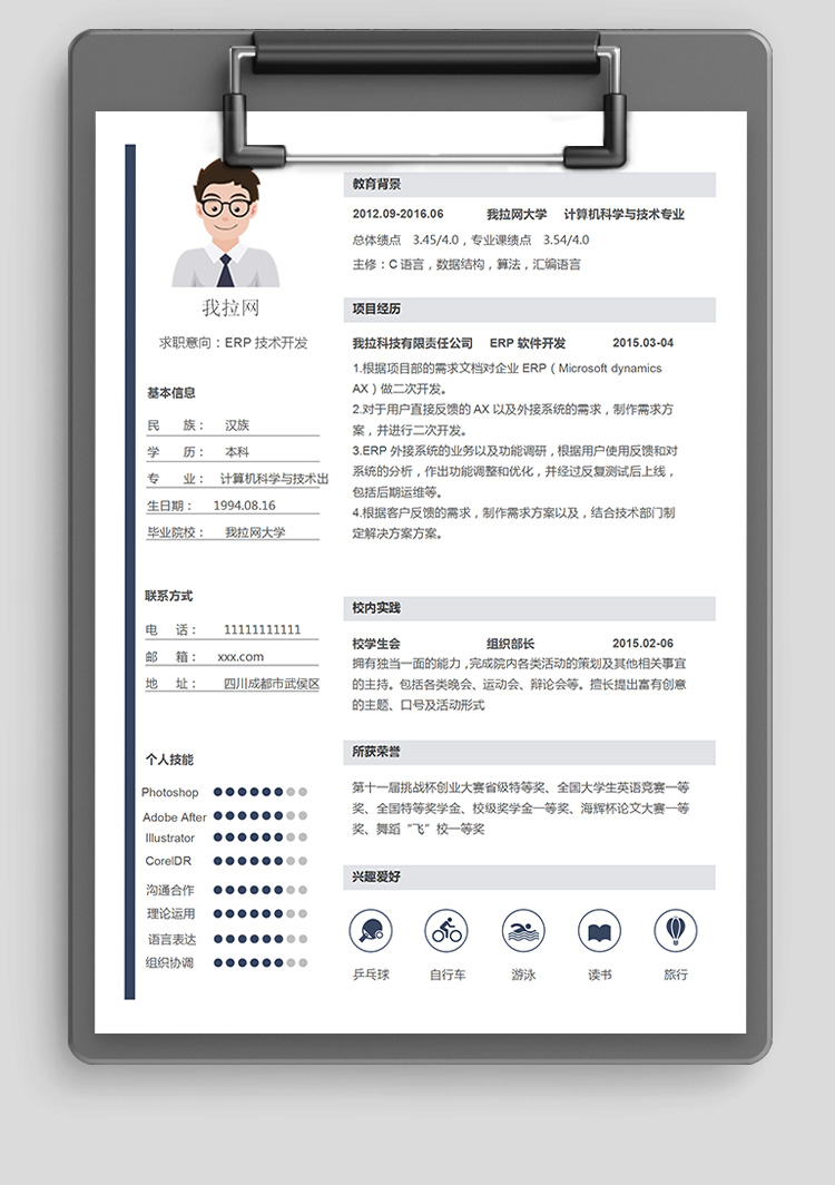 AX技術(shù)負(fù)責(zé)人簡(jiǎn)歷模板-1