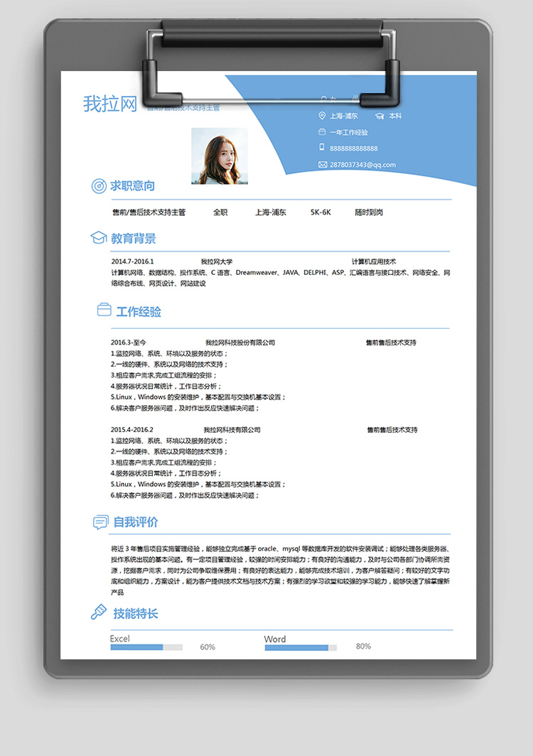 冰雪藍(lán)硬件技術(shù)負(fù)責(zé)人簡(jiǎn)歷模板-1