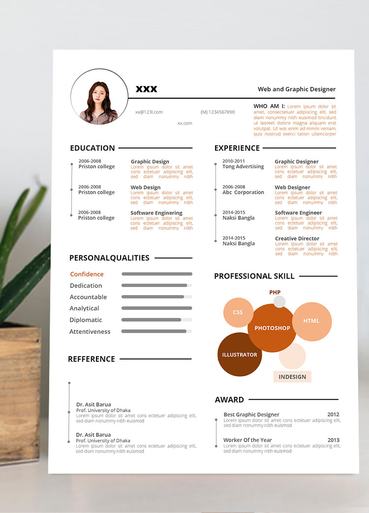 七彩氣泡平面設(shè)計師英文簡歷