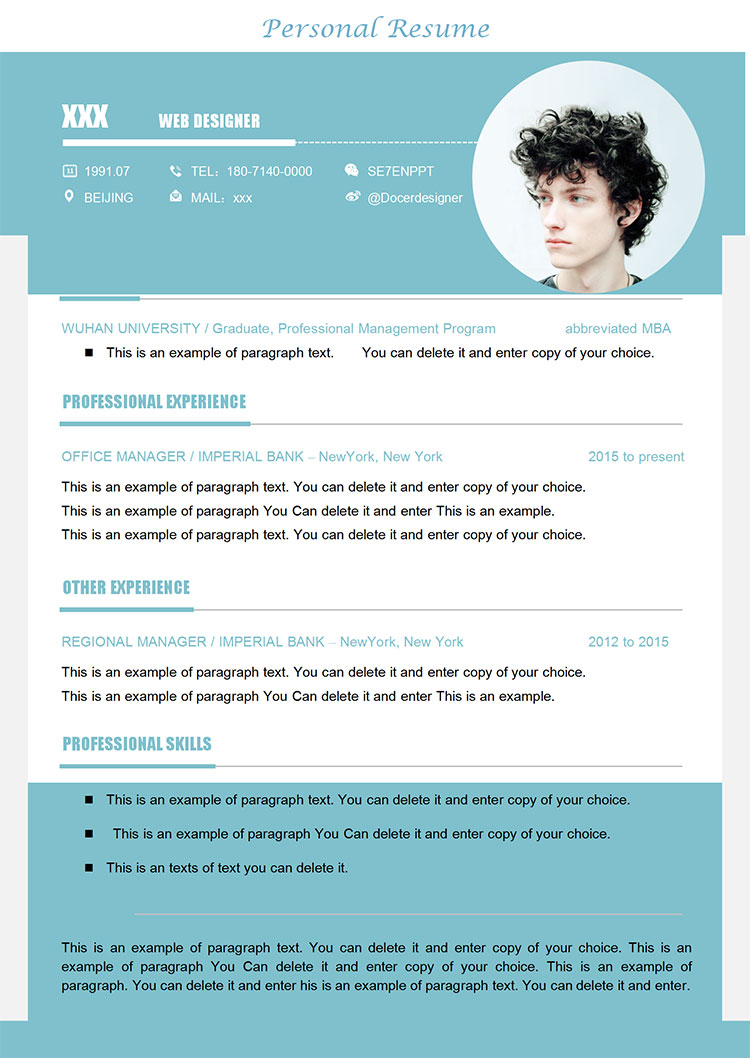 淺藍色大氣網(wǎng)頁設(shè)計師英文簡歷-1