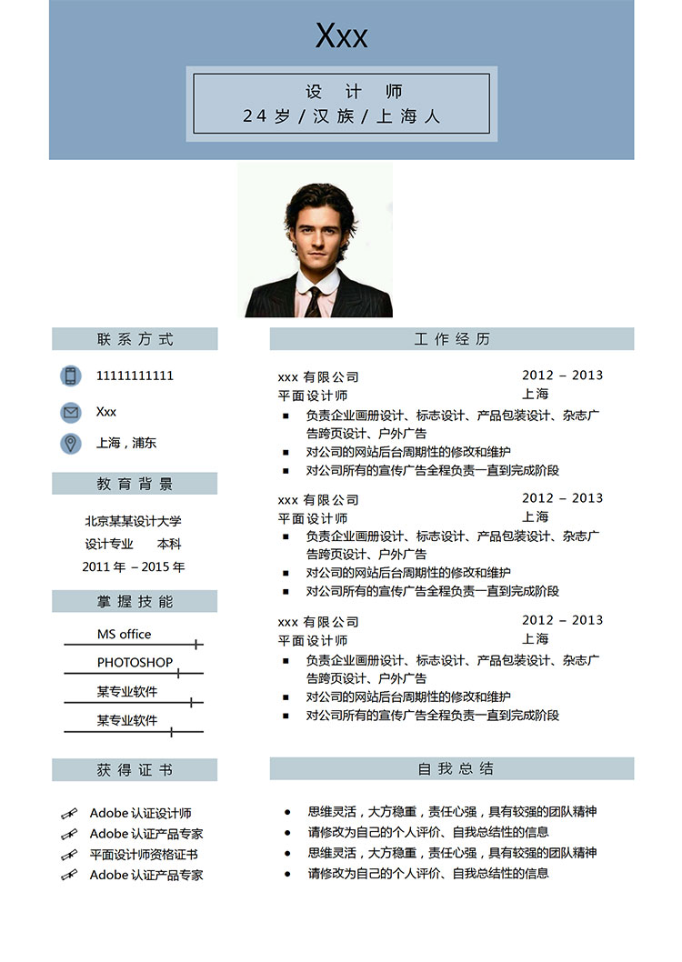 湖藍(lán)色簡(jiǎn)潔風(fēng)雜志設(shè)計(jì)師個(gè)人簡(jiǎn)歷模板-1