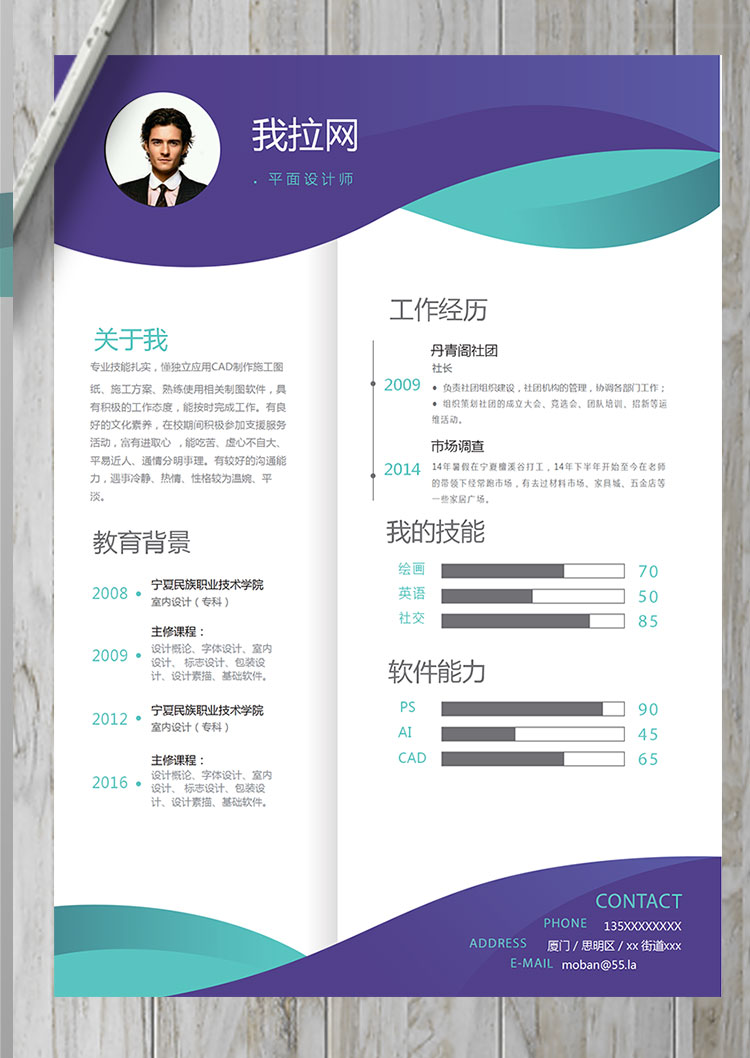 深紫色創(chuàng)意風(fēng)格平面設(shè)計(jì)師個(gè)人簡(jiǎn)歷模板-1