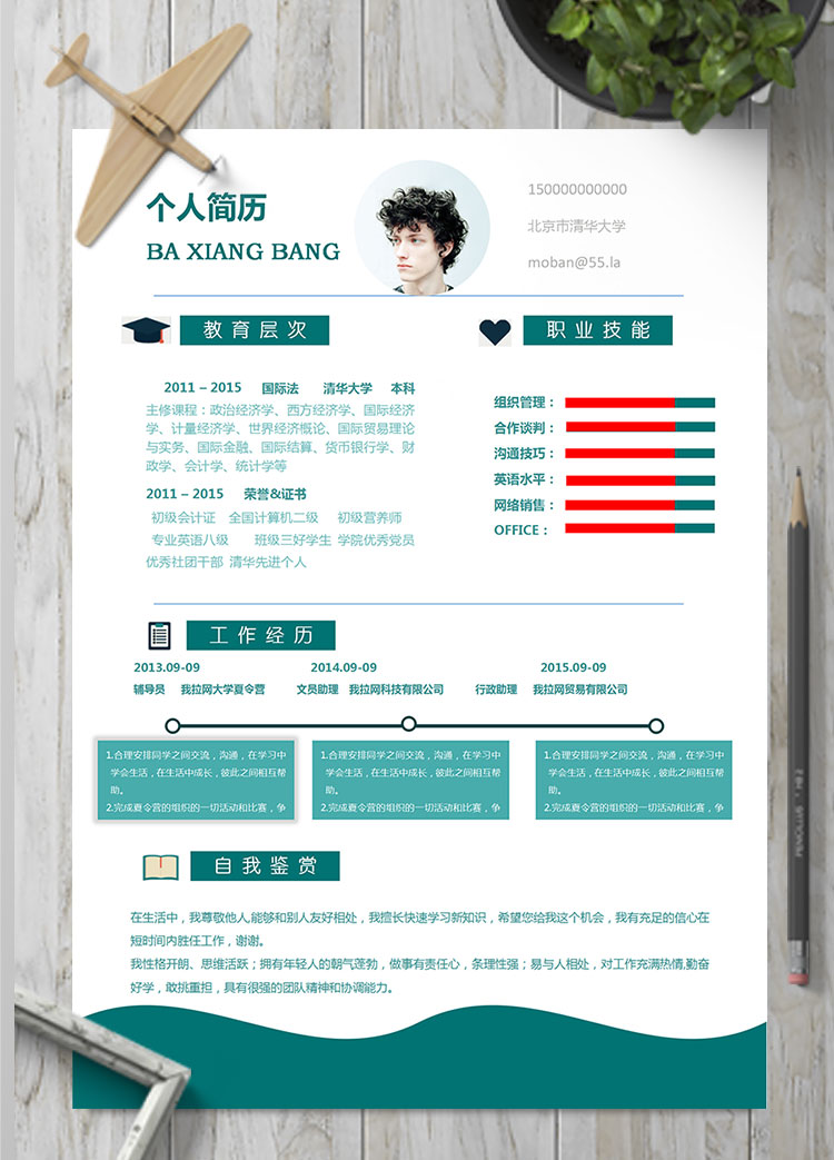 綠色系創(chuàng)意風(fēng)金融服務(wù)簡(jiǎn)歷模板