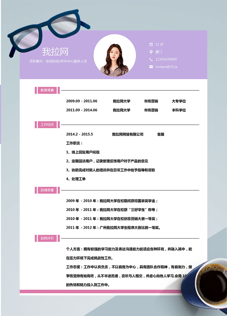 紫羅蘭色簡(jiǎn)約風(fēng)汽車(chē)咨詢服務(wù)簡(jiǎn)歷模板