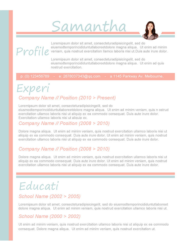 淡黃色線條通用英文簡(jiǎn)歷-1