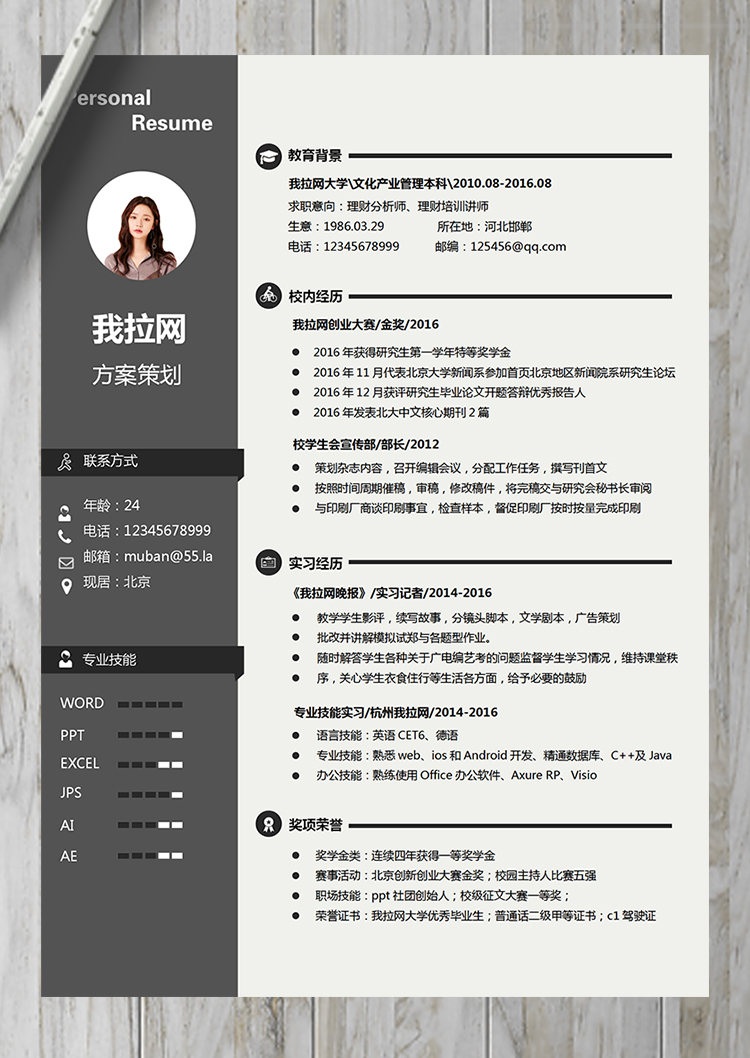 穩(wěn)重大氣商務(wù)風(fēng)方案策劃活動(dòng)策劃簡(jiǎn)歷-1